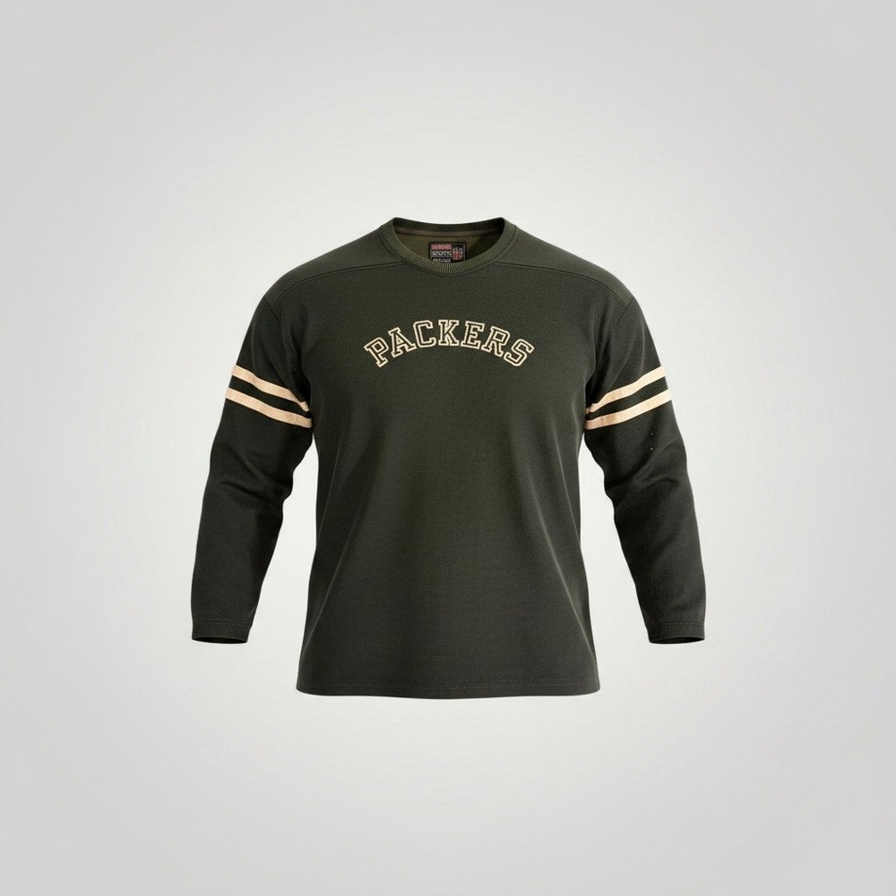 NFL Green Bay Packers Jersey Shirt Men XL Green Striped Varsity Fan Gear Vintage
